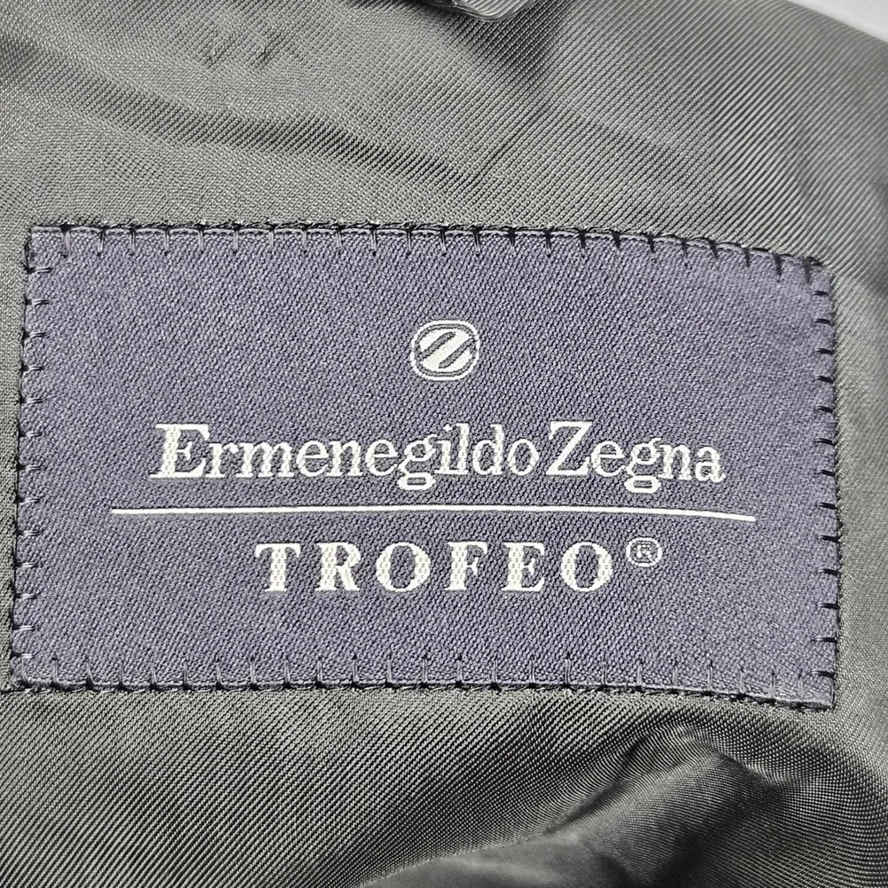 Ermenegildo Zegna Blazer‎ Mens 46R Grey Pinstripe Trofeo Wool Two Button Jacket